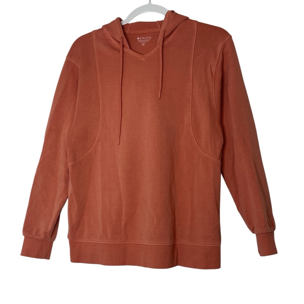 Athleta sweatshirt womens XXS Coral pullover hoodie athletic workout Oversized